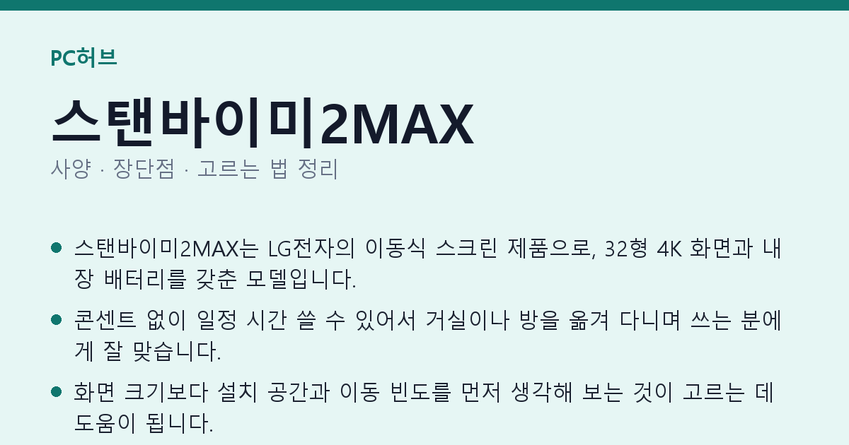 스탠바이미2MAX 사양과 장단점 요약